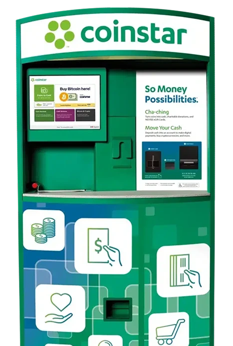 Coinstar kiosk where you can buy bitcoin with cash