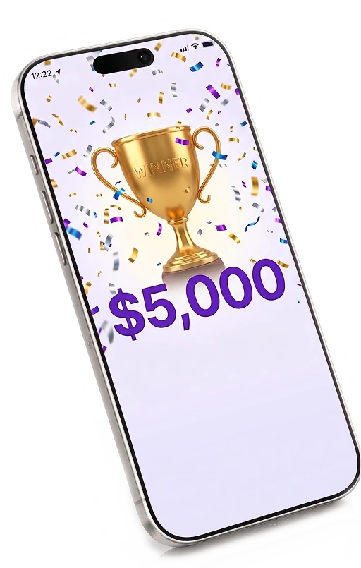 Trophy and $5,000 prize illustration