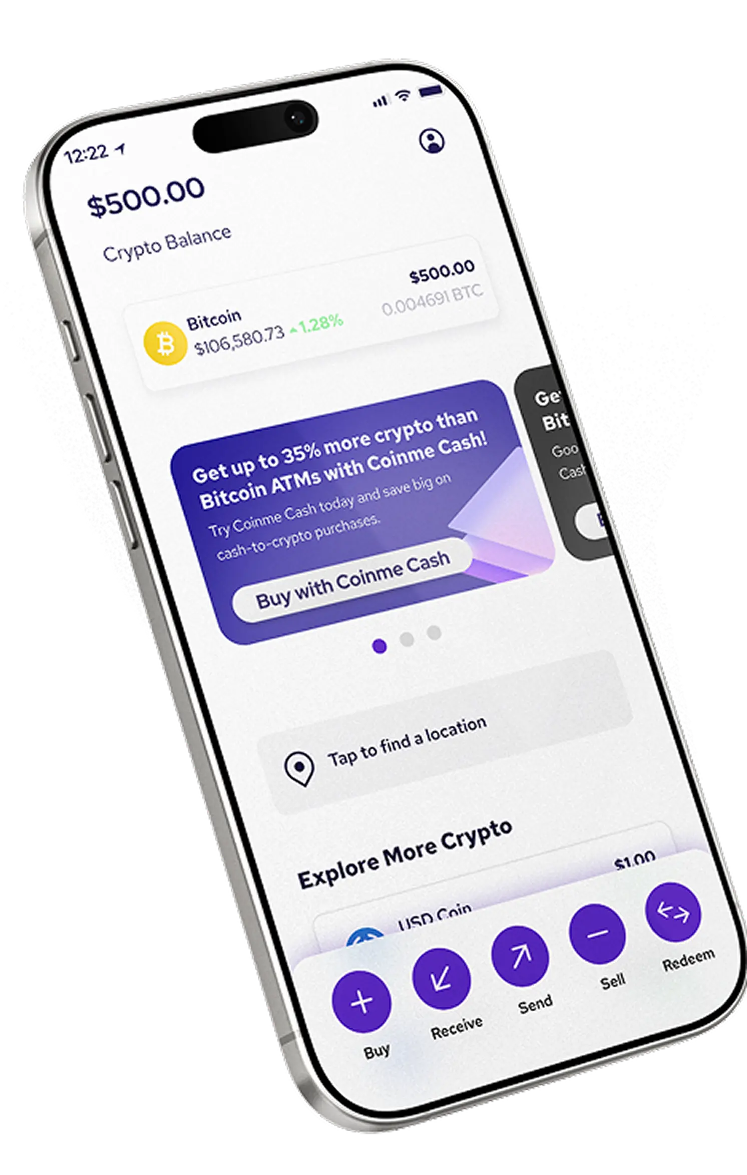 Buy & sell crypto instantly with coinme app.