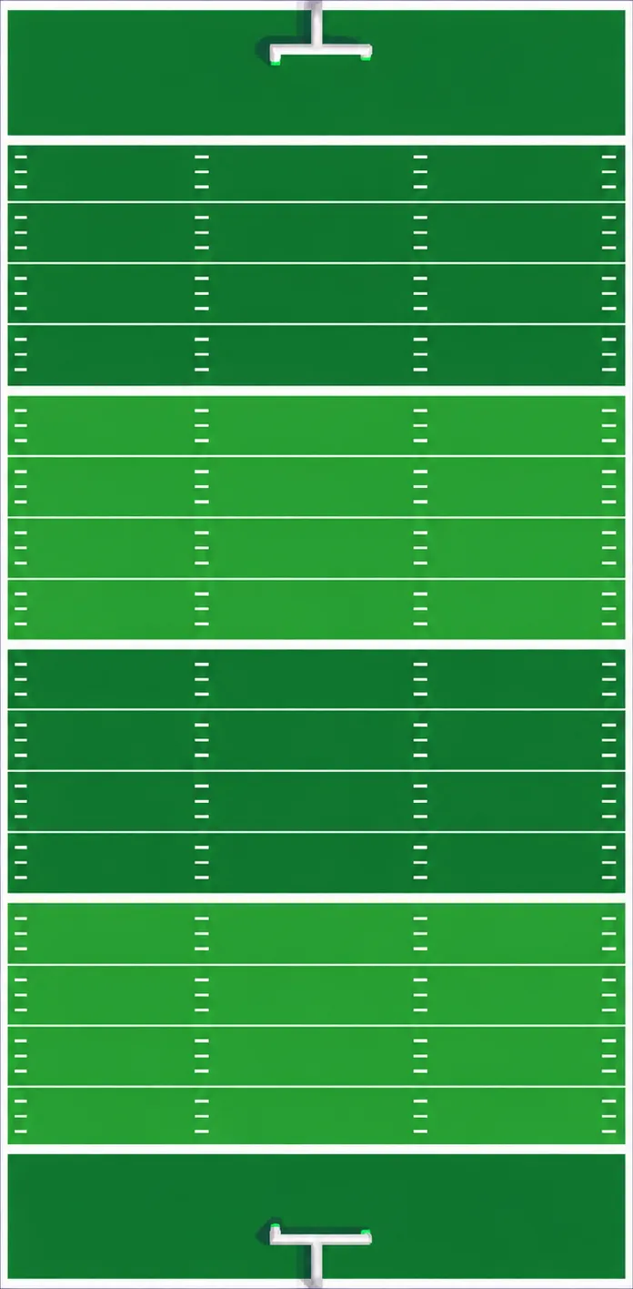 Pixel-art football field with yard lines