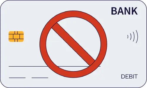 No debit card required for transaction.