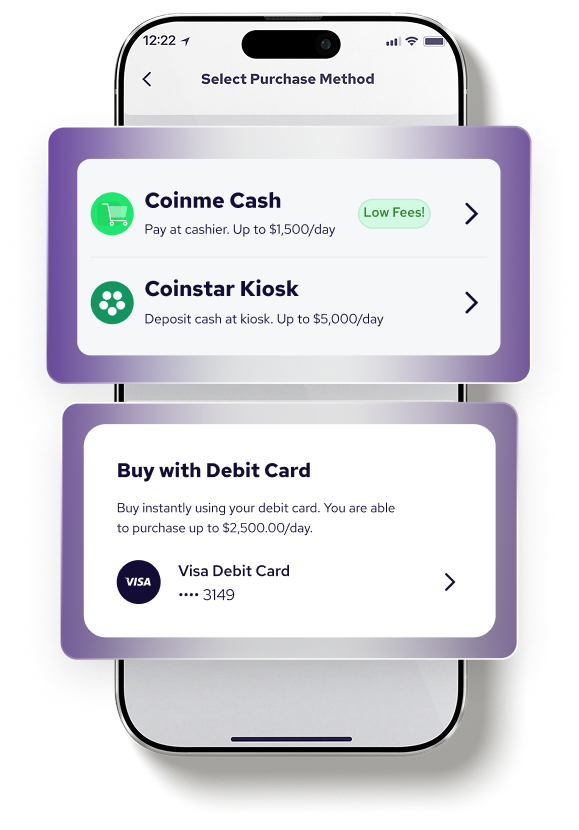Coinme app screen.