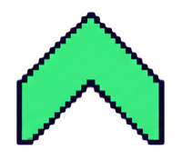 Pixel-art green arrow
